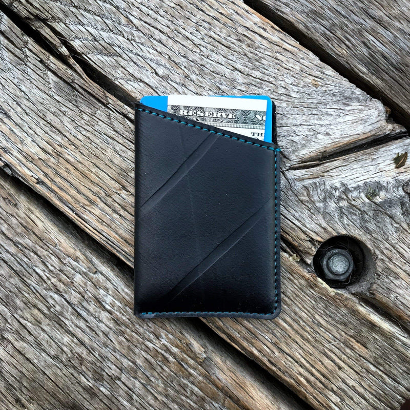 TEKKNU BLUE Minimalist Wallet sustainably-made-from-upcycled-tire-inner-tubes