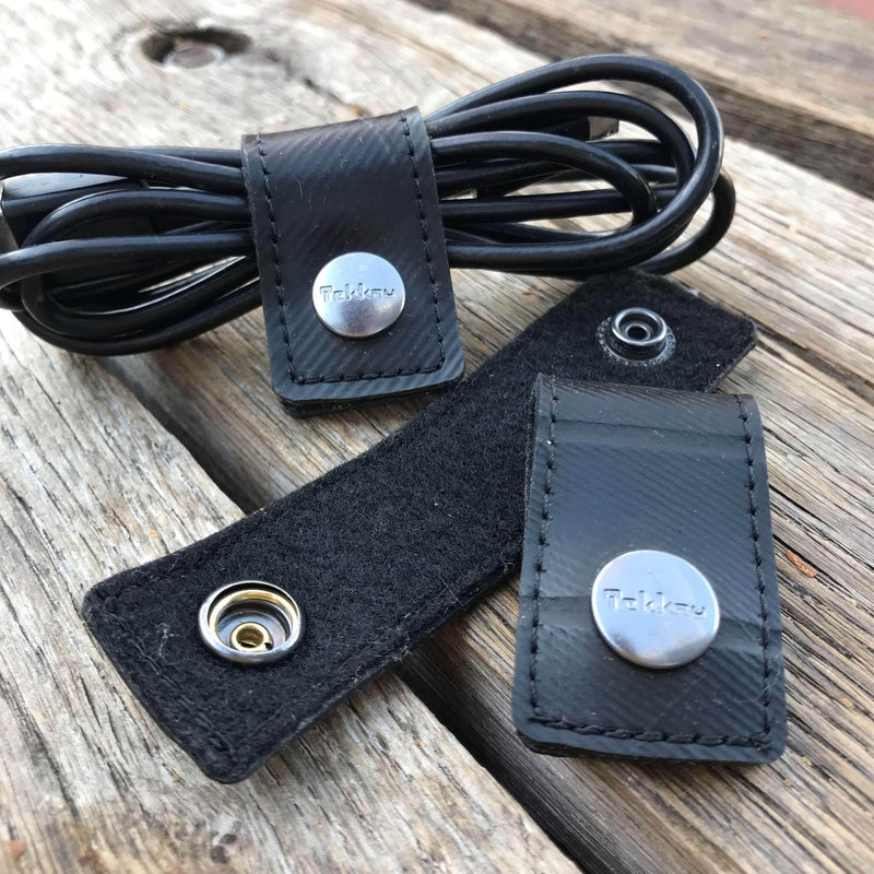 TEKKNU cord straps (3 pcs) sustainably-made from upcycled tire inner tubes